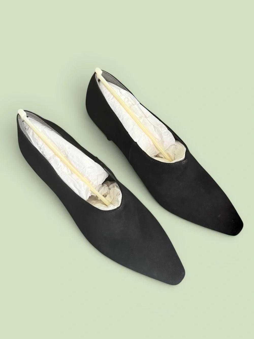 Linea Paolo Simone Black Kid Suede Booties Tapered Heel Pull On Style Size 10